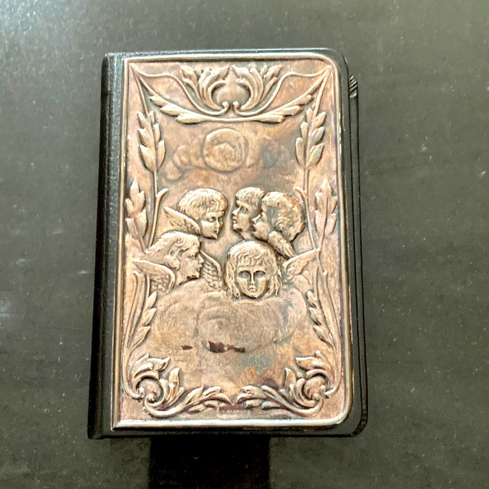 Vintage Sterling Silver Cherub Design Address Book
